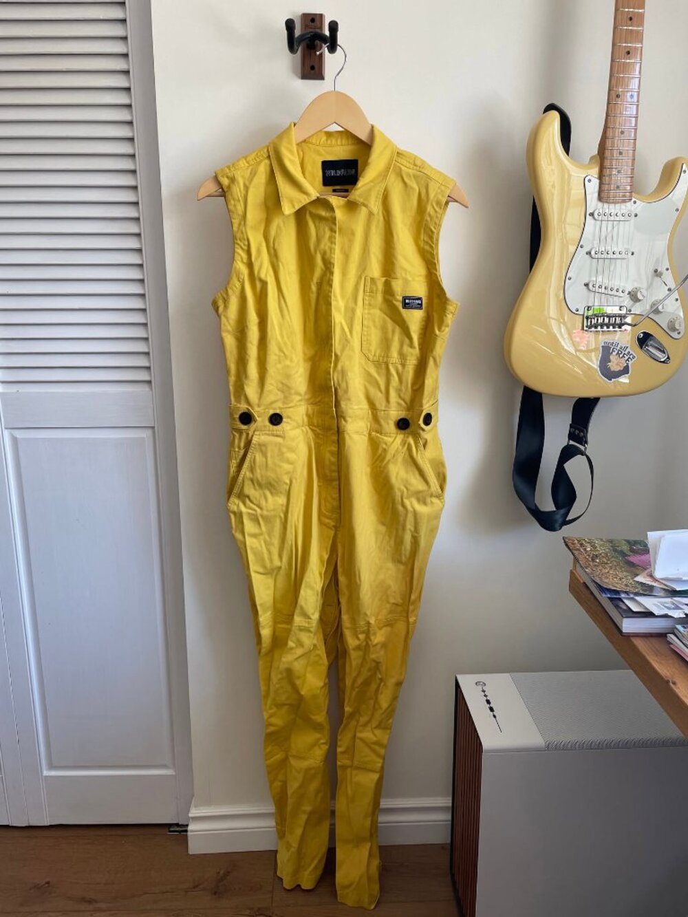 WILDFANG Gender Neutral Yellow Sleeveless Jumpsuit